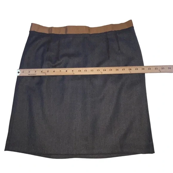 LOFT Wool Blend Brown Lined Pencil Skirt - Women’s 14 - Picture 3 of 10